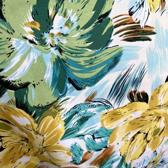 SHEIN Dolman Sleeve Floral Print Mini Swing Dress Large Spring Tropical Yellow - Picture 7 of 11